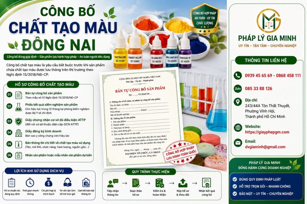 Công Bố Chất Tạo Màu Đồng Nai