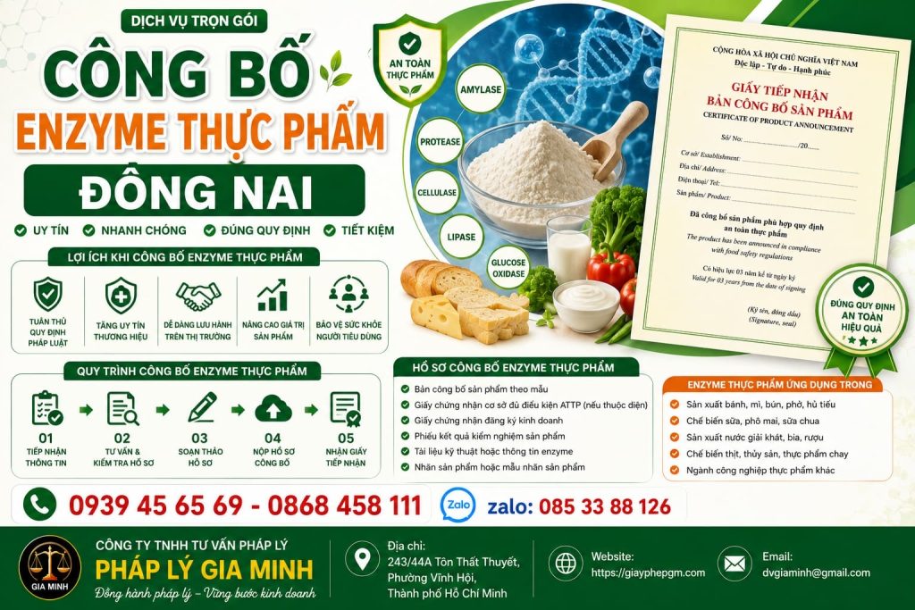 Công bố enzyme thực phẩm Đồng Nai: Điều kiện, hồ sơ và quy trình thực hiện đúng quy định 1 Công Bố Enzyme Thực Phẩm Đồng Nai