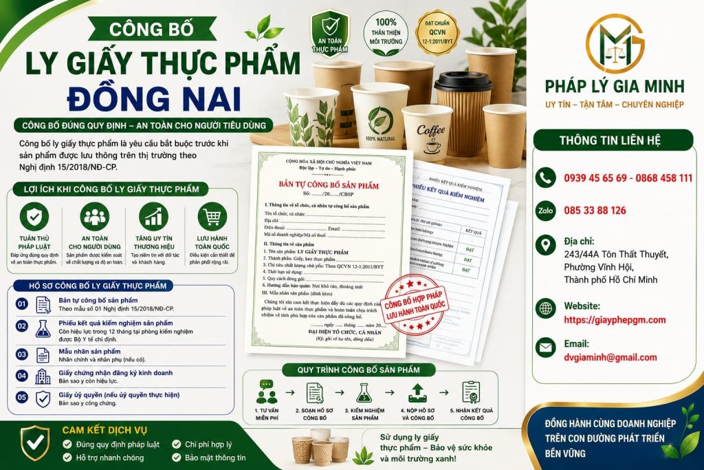 Công bố ly giấy thực phẩm Đồng Nai: Kiểm soát chất lượng, an toàn và hồ sơ pháp lý 1 Công Bố Ly Giấy Thực Phẩm Đồng Nai