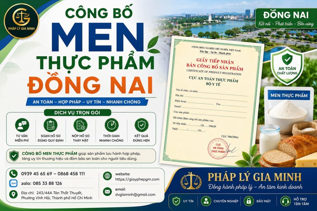 Công Bố Men Thực Phẩm Đồng Nai