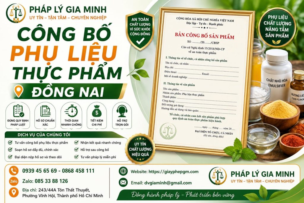 Công bố phụ liệu thực phẩm Đồng Nai: Quy định, hồ sơ và quy trình thực hiện 1 Công Bố Phụ Liệu Thực Phẩm Đồng Nai