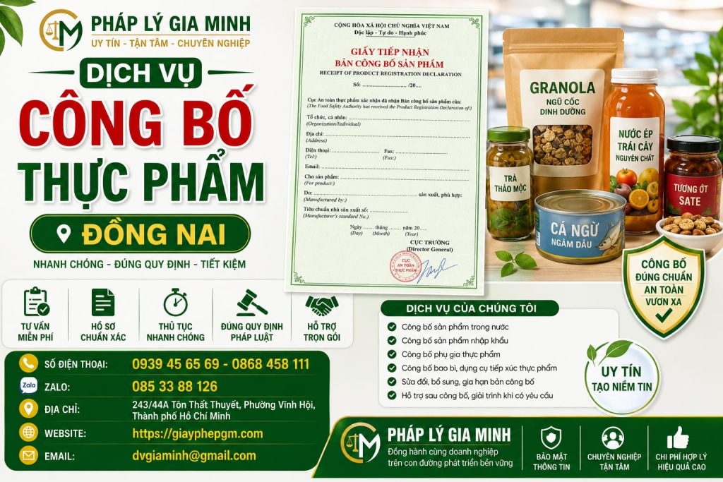 Dịch Vụ Công Bố Thực Phẩm Đồng Nai