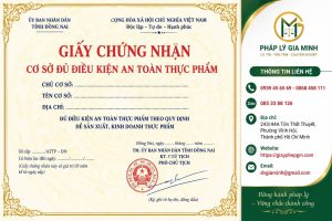 Giấy Chứng Nhận Cơ Sở Đủ Điều Kiện ATTP Đồng Nai