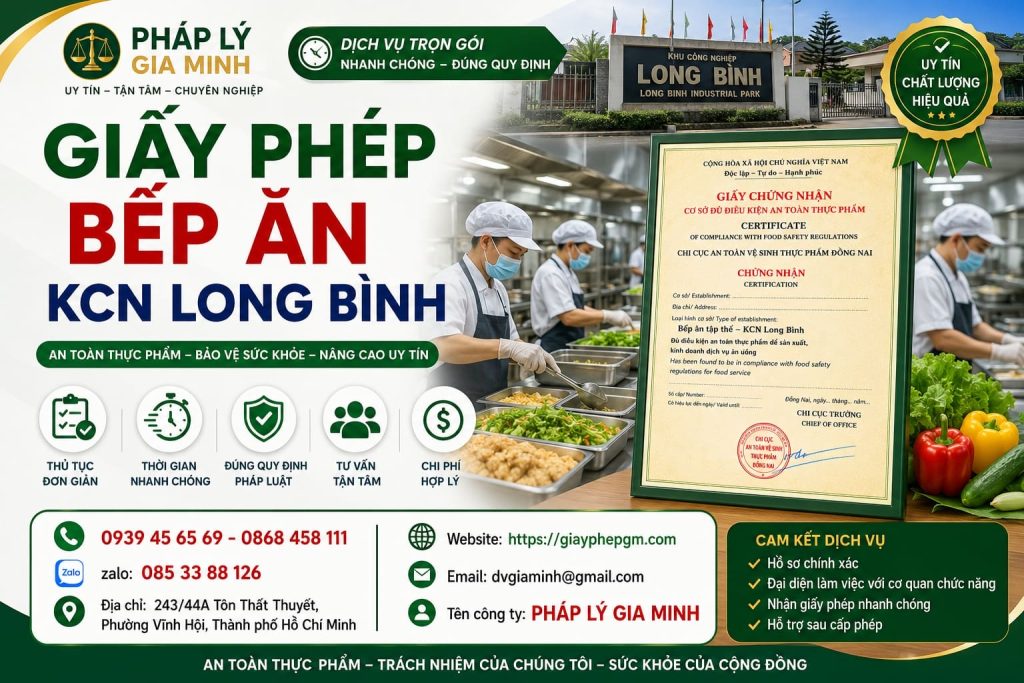 Giấy Phép Bếp Ăn KCN Long Bình