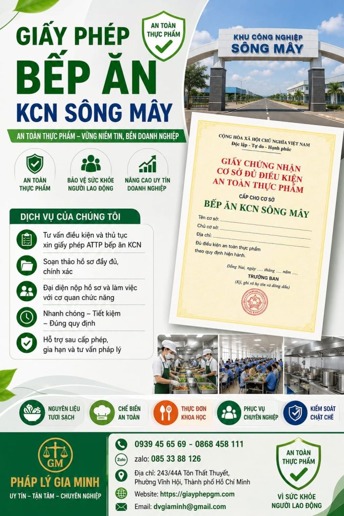 Giấy Phép Bếp Ăn KCN Sông Mây