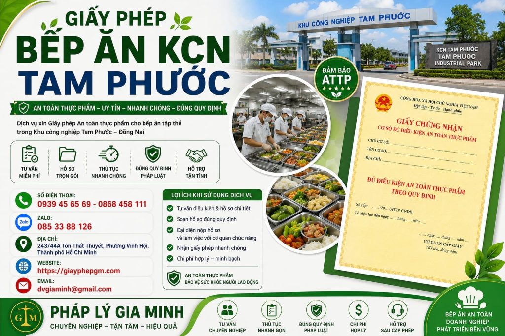 Giấy Phép Bếp Ăn KCN Tam Phước