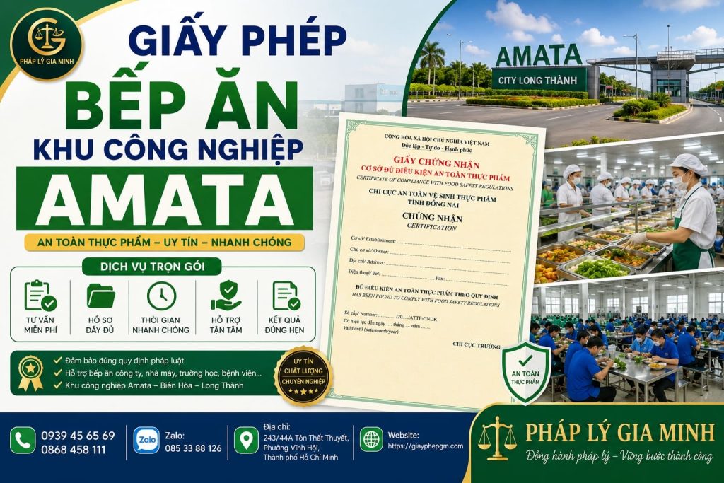 Giấy Phép Bếp Ăn Khu Công Nghiệp Amata