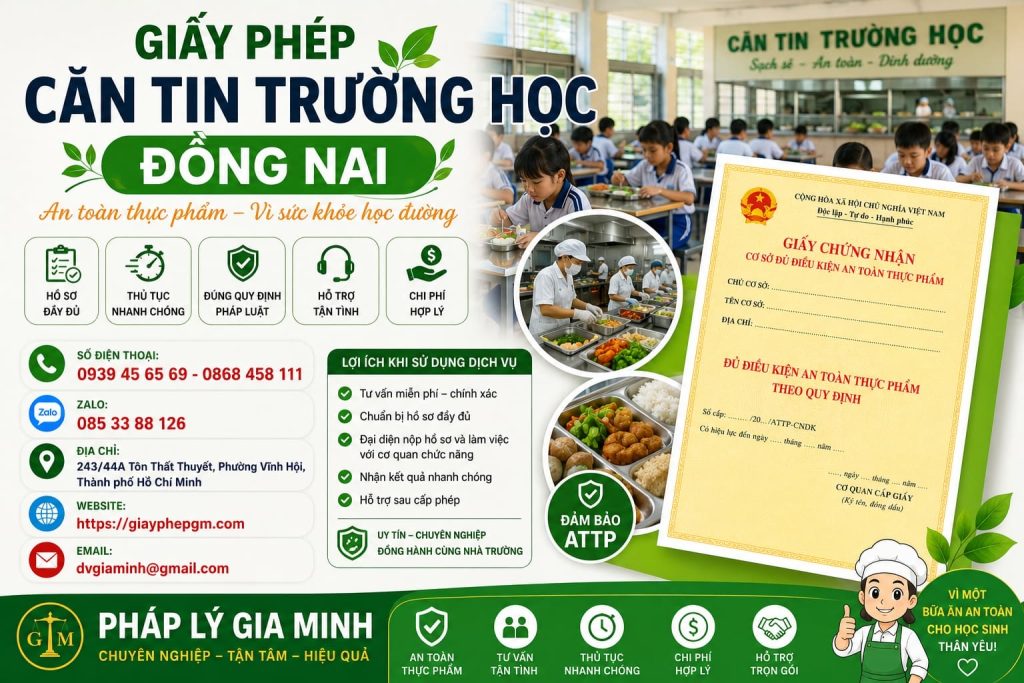 Giấy Phép Căn Tin Trường Học Đồng Nai
