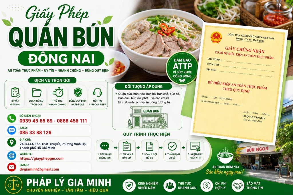 Giấy Phép Quán Bún Đồng Nai
