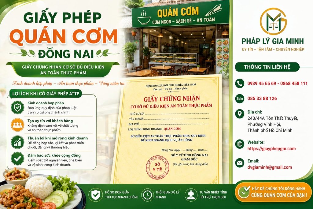 Giấy Phép Quán Cơm Đồng Nai