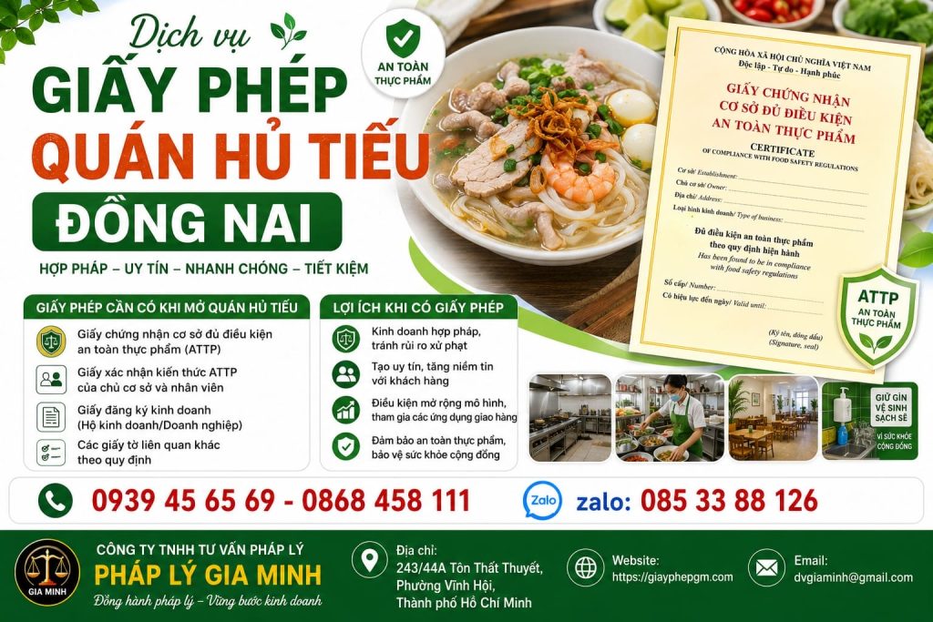 Giấy phép quán hủ tiếu Đồng Nai – Điều kiện, hồ sơ và thủ tục mới nhất 1 Giấy Phép Quán Hủ Tiếu Đồng Nai