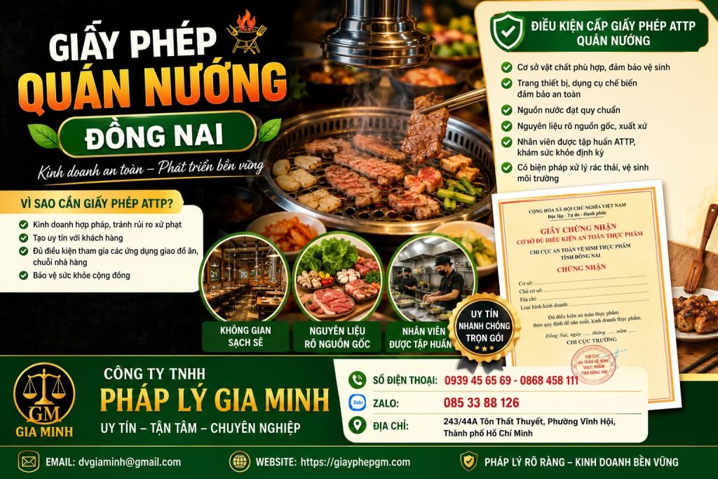 Giấy Phép Quán Nướng Đồng Nai