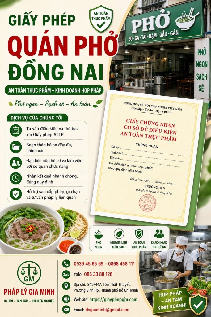 Giấy Phép Quán Phở Đồng Nai