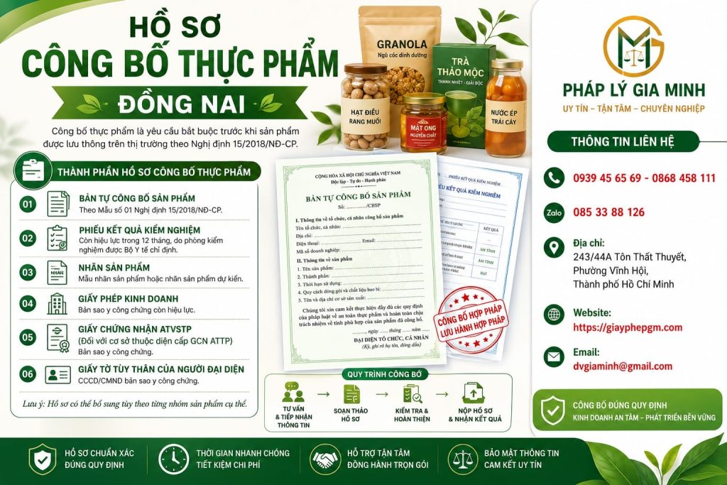 Hồ sơ công bố thực phẩm Đồng Nai: Thành phần, quy trình và yêu cầu cần chuẩn bị Thẻ 1 Hồ Sơ Công Bố Thực Phẩm Đồng Nai
