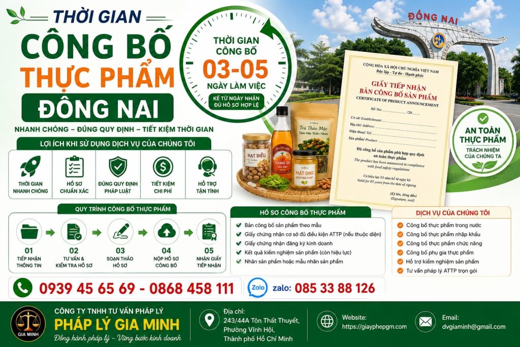 Thời Gian Công Bố Thực Phẩm Đồng Nai