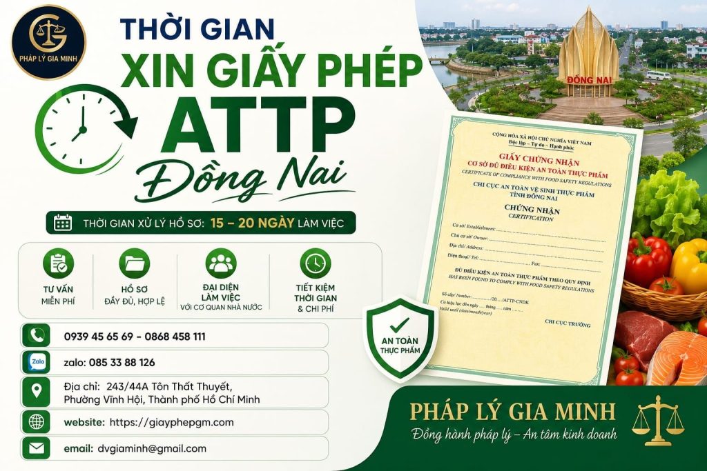 Thời Gian Xin Giấy Phép ATTP Đồng Nai