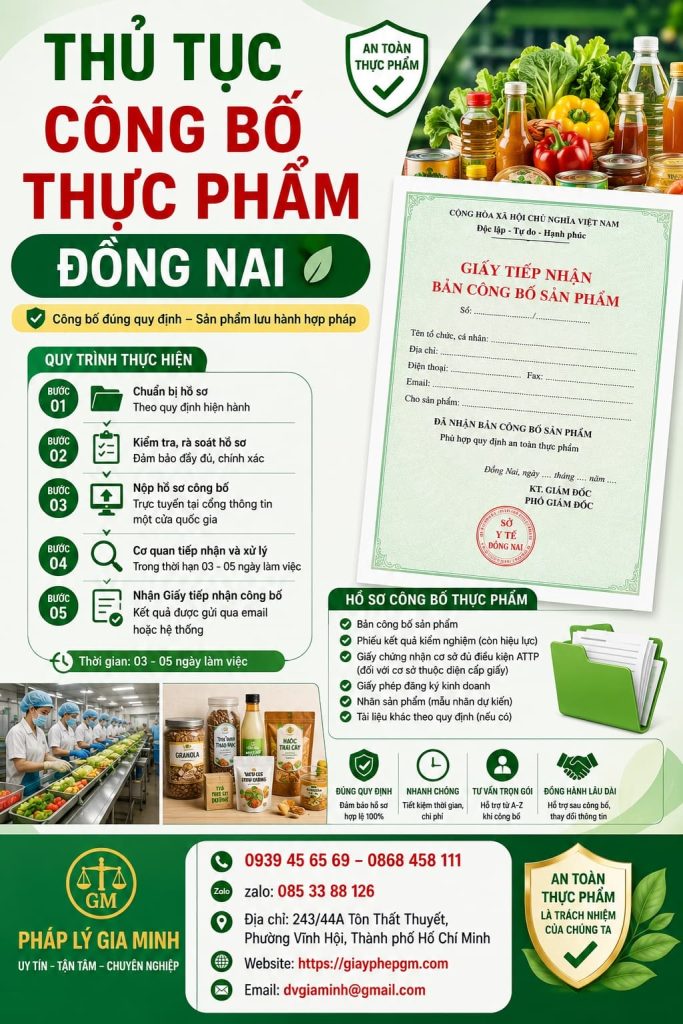 Thủ tục công bố thực phẩm Đồng Nai: Hướng dẫn hồ sơ và quy trình thực hiện đúng quy định 1 Thủ Tục Công Bố Thực Phẩm Đồng Nai