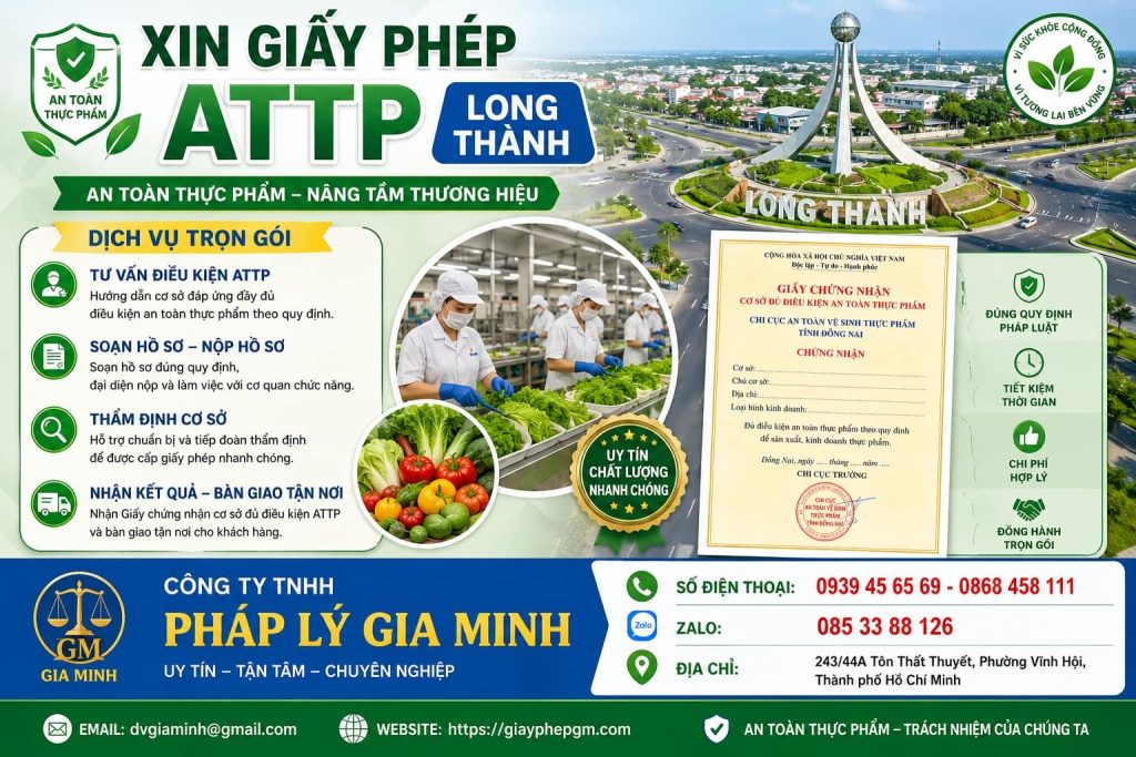 Xin Giấy Phép ATTP Long Thành