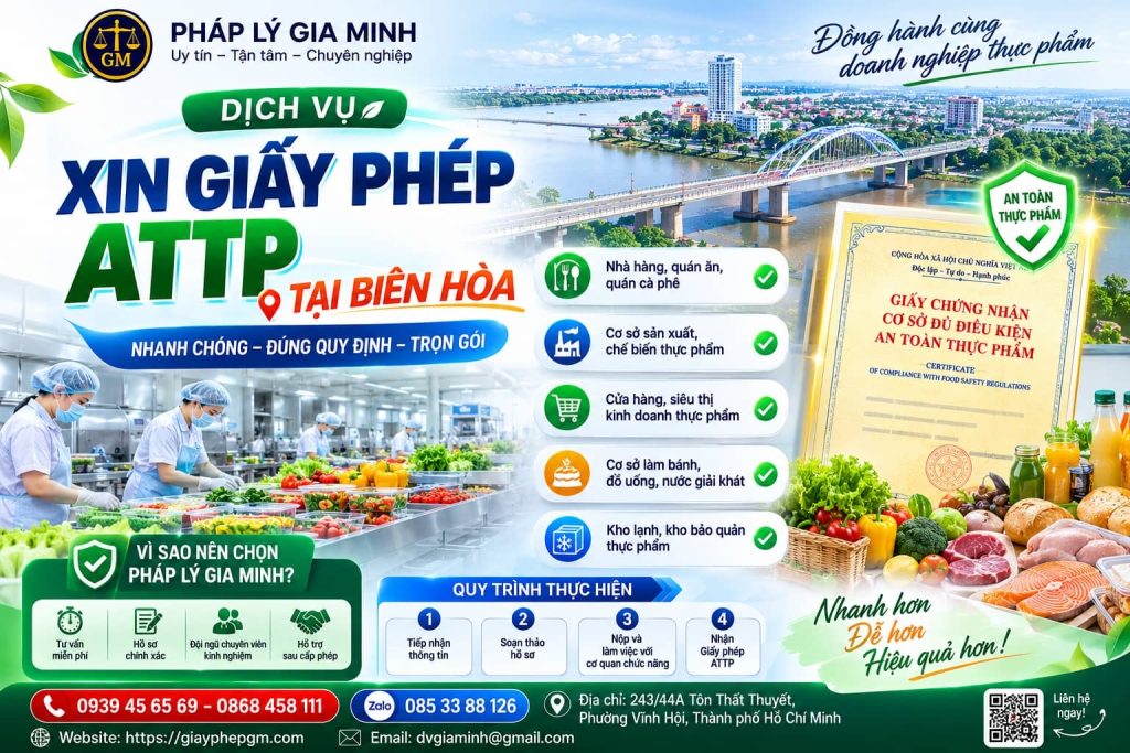 Xin Giấy Phép ATTP Tại Biên Hòa