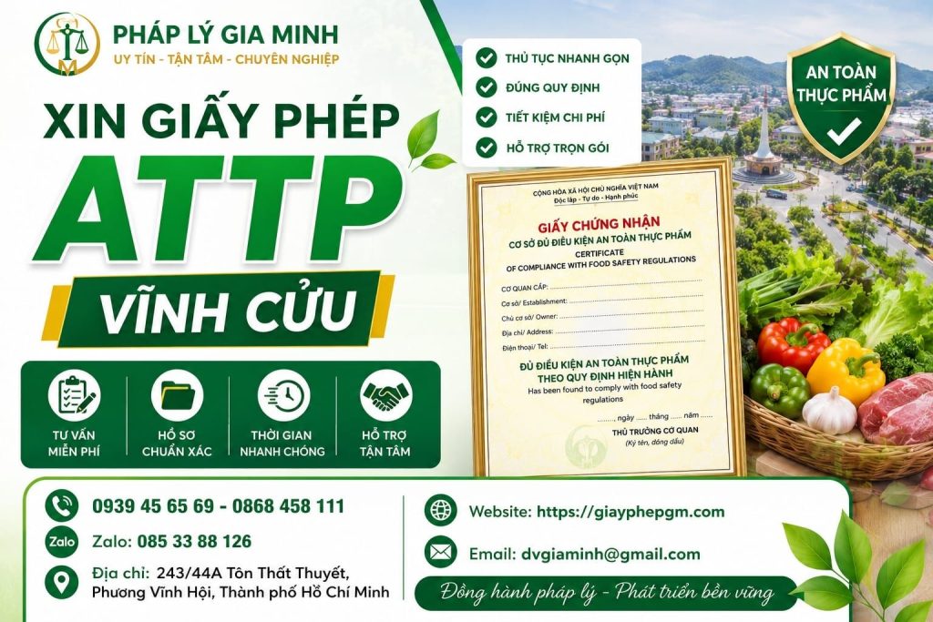 Xin Giấy Phép ATTP Vĩnh Cửu