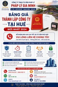 Bảng giá thành lập công ty tại Huế mới nhất