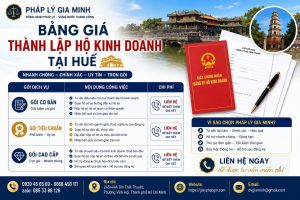 Bảng giá thành lập hộ kinh doanh tại Huế