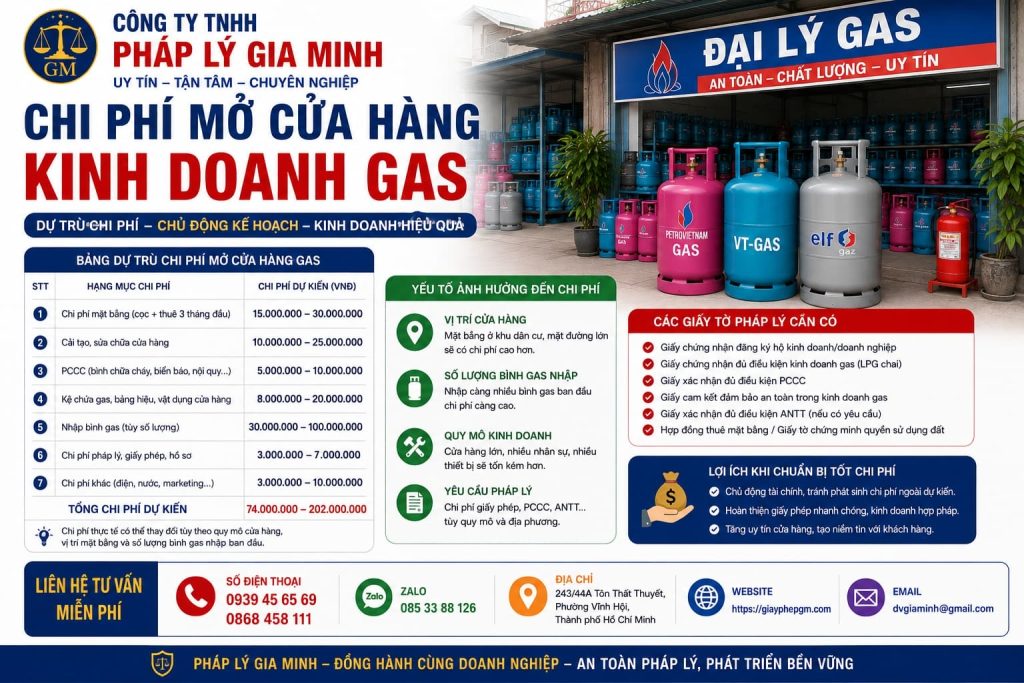 Chi phí mở cửa hàng kinh doanh gas – Bóc tách vốn từ mặt bằng đến hàng tồn và an toàn 1 Chi phí mở cửa hàng kinh doanh gas