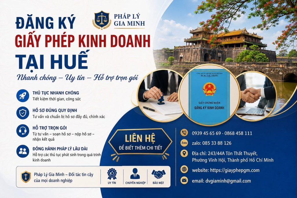 Đăng ký giấy phép kinh doanh tại Huế