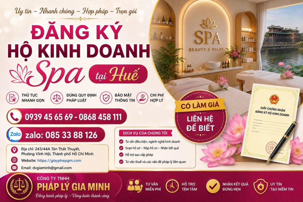 Đăng ký hộ kinh doanh spa tại Huế