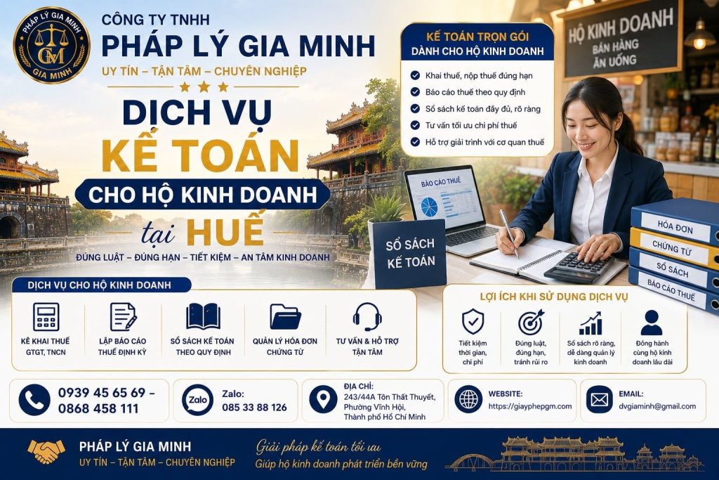 Dịch vụ kế toán cho hộ kinh doanh tại Huế: Quản lý doanh thu, hóa đơn và thuế nhẹ nhàng hơn 1 Dịch vụ kế toán cho hộ kinh doanh tại Huế