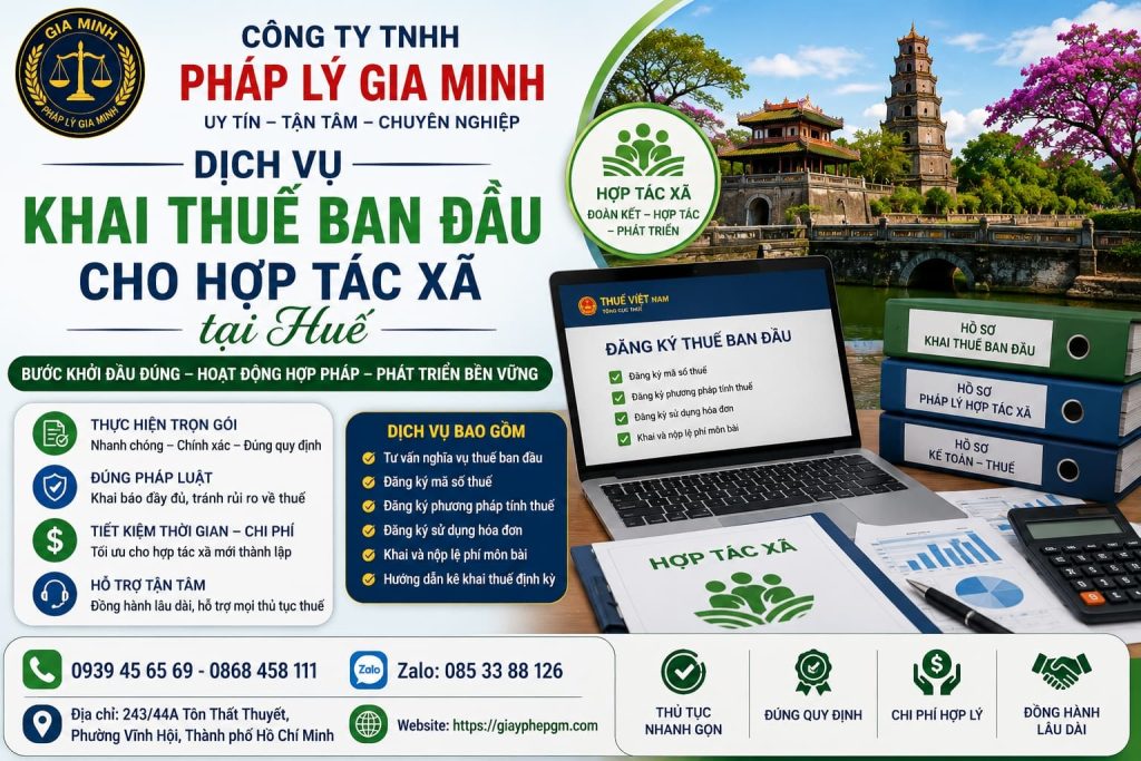 Dịch vụ khai thuế ban đầu cho hợp tác xã tại Huế