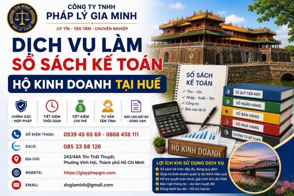 Dịch vụ làm sổ sách kế toán hộ kinh doanh tại Huế gọn dữ liệu, dễ quản lý 1 Dịch vụ làm sổ sách kế toán hộ kinh doanh tại Huế
