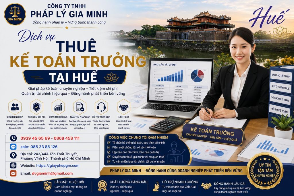 Dịch vụ thuê kế toán trưởng tại Huế