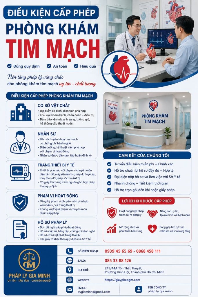 Điều kiện cấp phép phòng khám tim mạch – Kiểm tra từ bác sĩ đến thiết bị theo dõi chuyên khoa 1 Điều kiện cấp phép phòng khám tim mạch