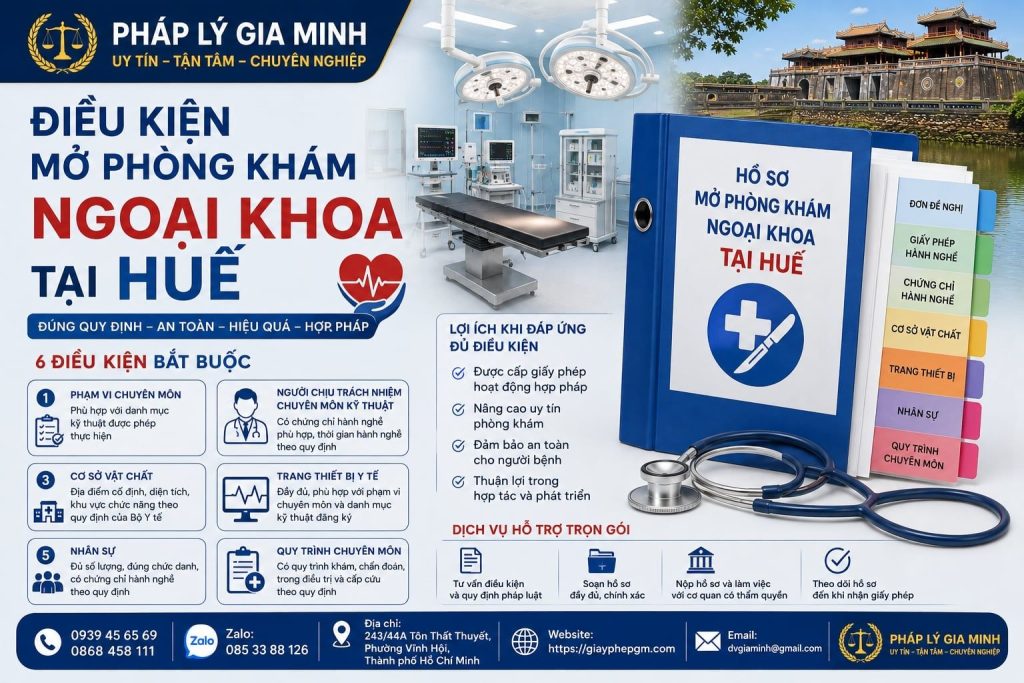 Điều kiện mở phòng khám ngoại khoa tại Huế