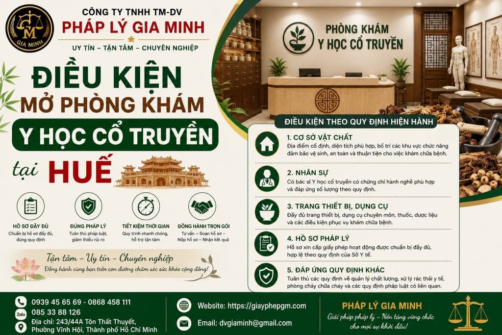 Điều kiện mở phòng khám y học cổ truyền tại Huế cần kiểm tra trước 1 Điều kiện mở phòng khám y học cổ truyền tại Huế