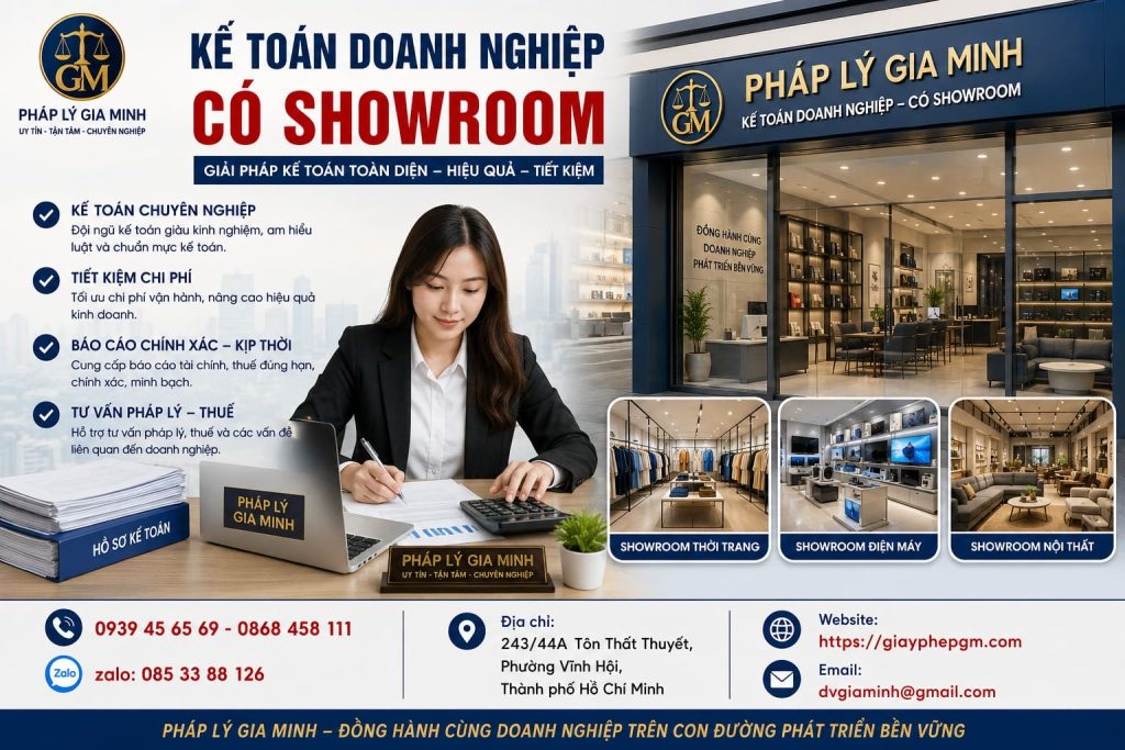 Kế toán doanh nghiệp có showroom