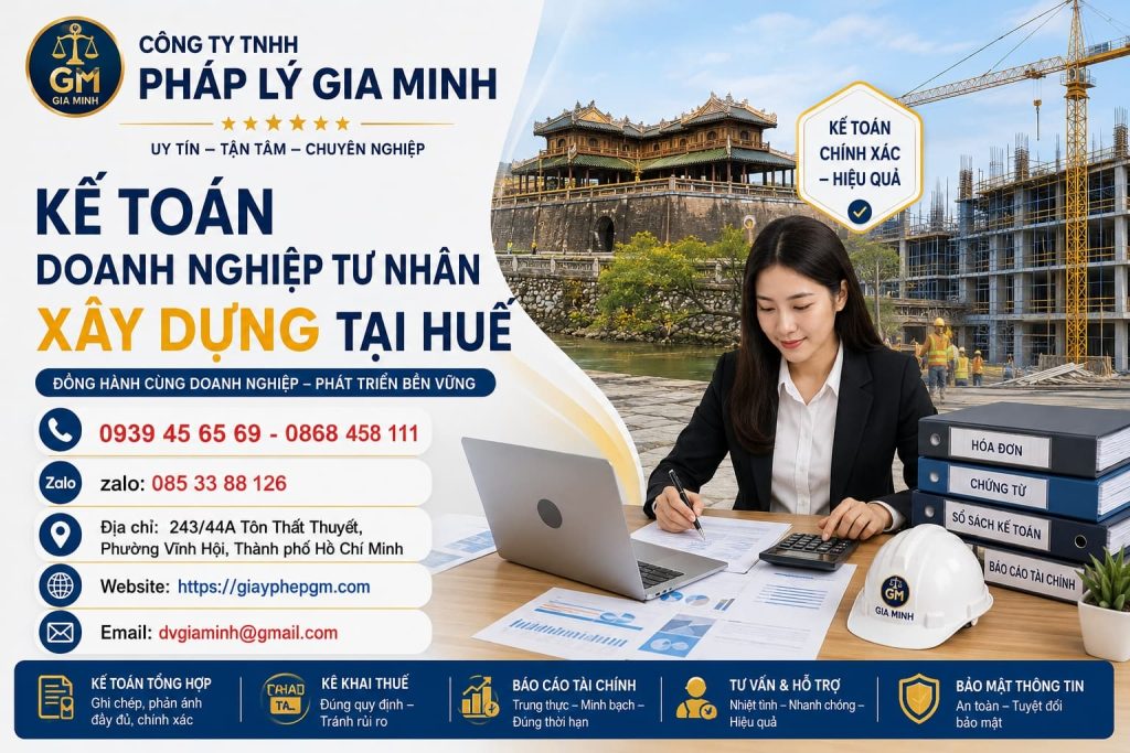 Kế toán doanh nghiệp tư nhân xây dựng tại Huế