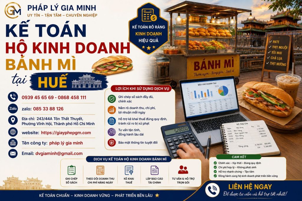 Kế toán hộ kinh doanh bánh mì tại Huế dễ quản lý doanh thu và nguyên liệu mỗi ngày 1 Kế toán hộ kinh doanh bánh mì tại Huế