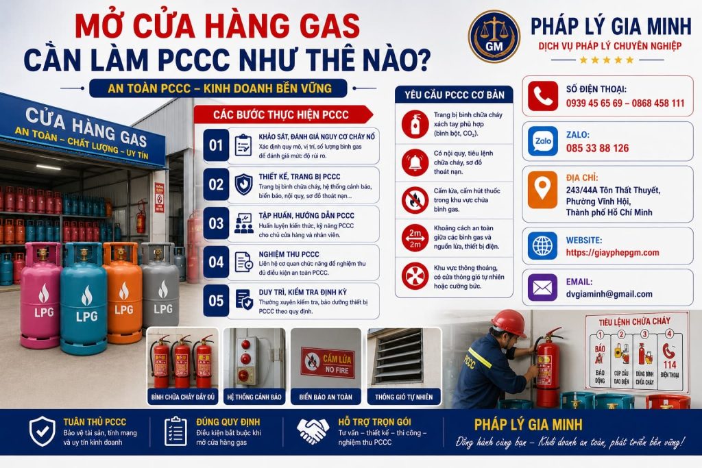 Mở cửa hàng gas cần làm PCCC như thế nào? Lộ trình từ mặt bằng đến phương án xử lý sự cố 1 Mở cửa hàng gas cần làm PCCC như thế nào