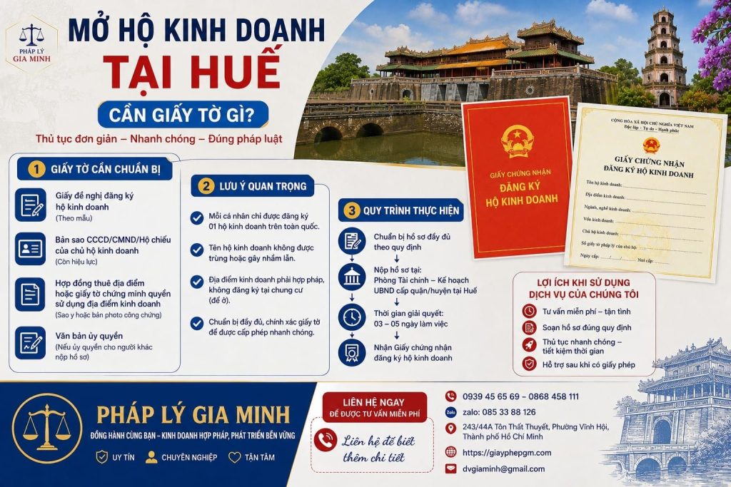 Mở hộ kinh doanh tại Huế cần giấy tờ gì
