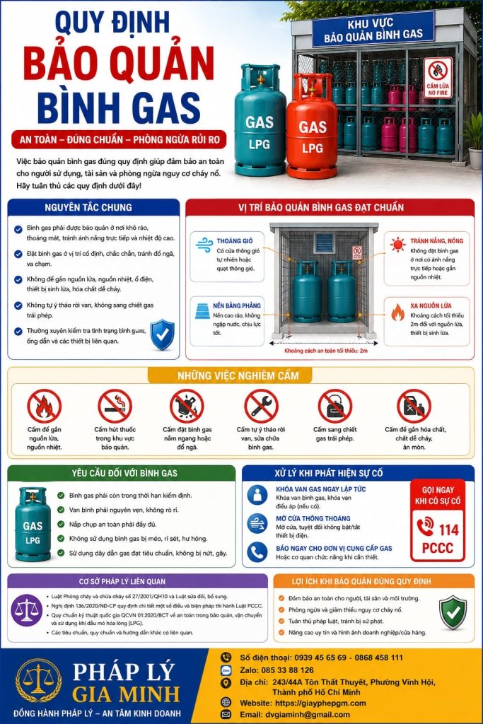 Quy định bảo quản bình gas đúng cách để hạn chế nguy cơ cháy nổ 1 Quy định bảo quản bình gas