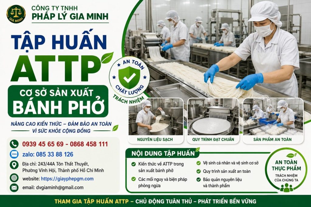 Tập huấn ATTP cơ sở sản xuất bánh phở nâng cao vệ sinh và chất lượng sản phẩm 1 Tập huấn ATTP cơ sở sản xuất bánh phở