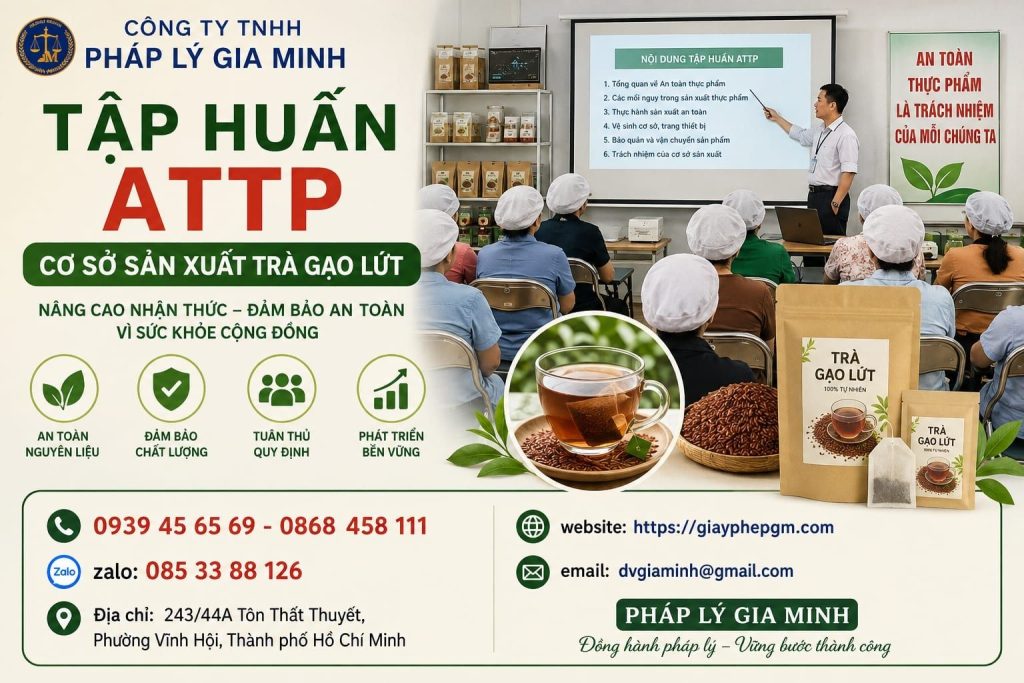 Tập huấn ATTP cơ sở sản xuất trà gạo lứt – Kiểm soát từ hạt nguyên liệu đến công đoạn rang 1 Tập huấn ATTP cơ sở sản xuất trà gạo lứt