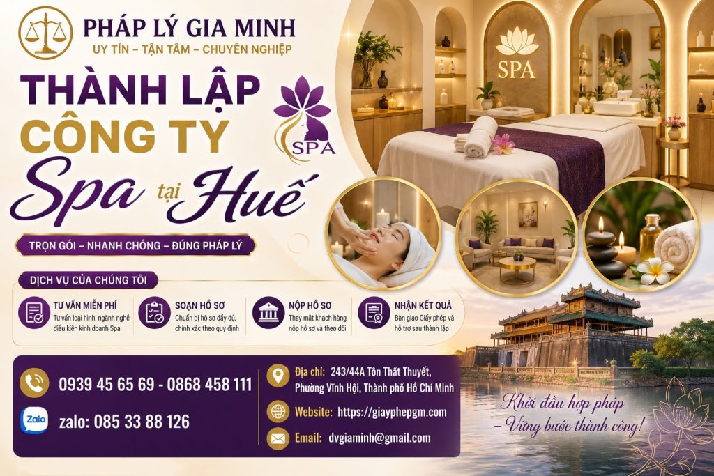 Thành lập công ty spa tại Huế