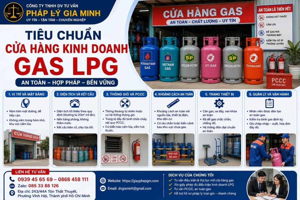 Tiêu chuẩn cửa hàng kinh doanh gas LPG