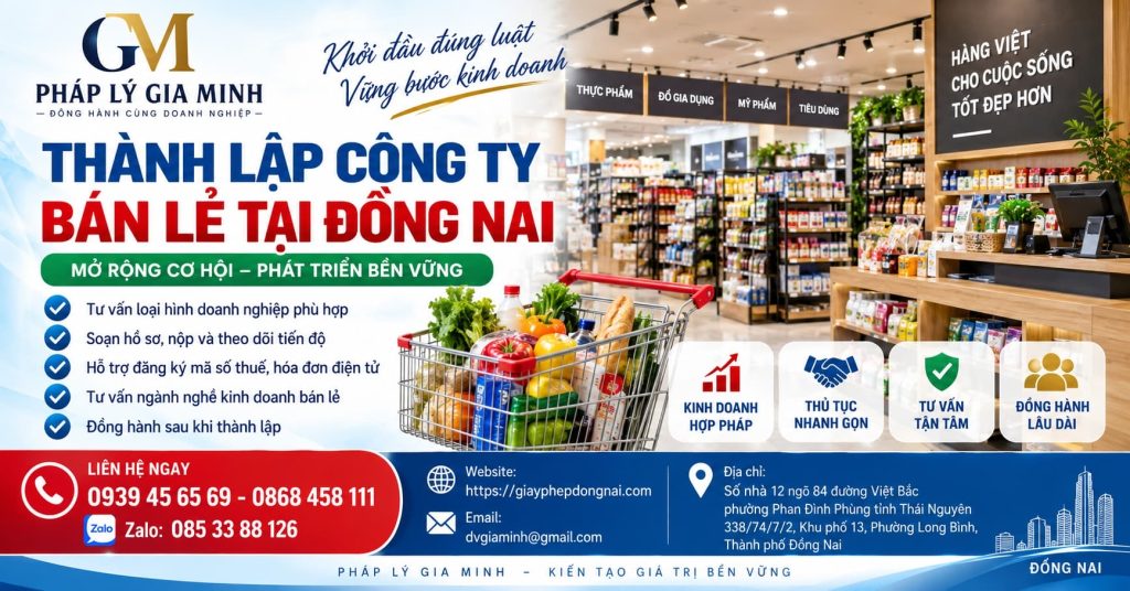 Thành lập công ty bán lẻ tại Đồng Nai