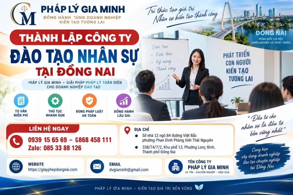 Thành lập công ty đào tạo nhân sự tại Đồng Nai