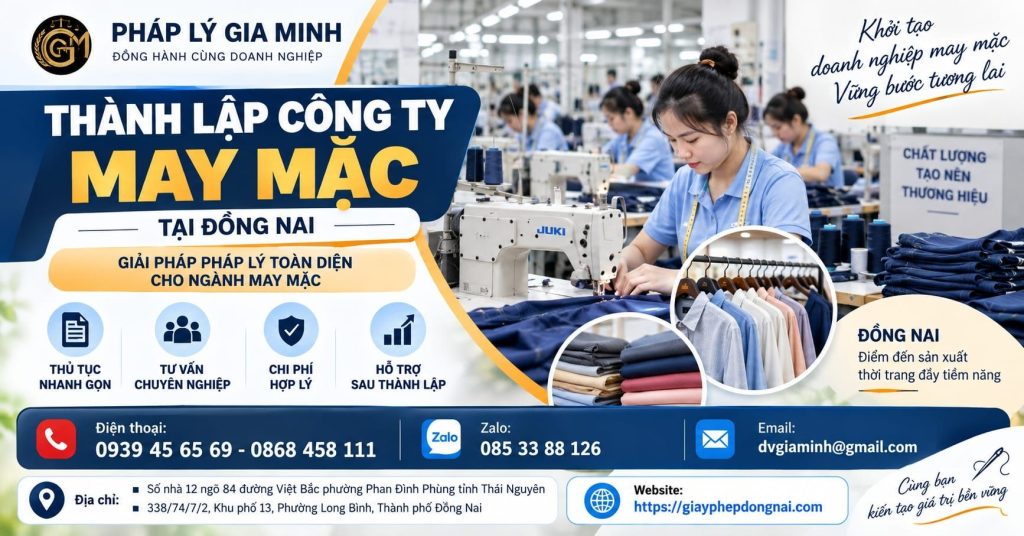 Thành lập công ty may mặc tại Đồng Nai – Từ chuyền may đến quản lý nguyên phụ liệu và đơn hàng 1 Thành lập công ty may mặc tại Đồng Nai