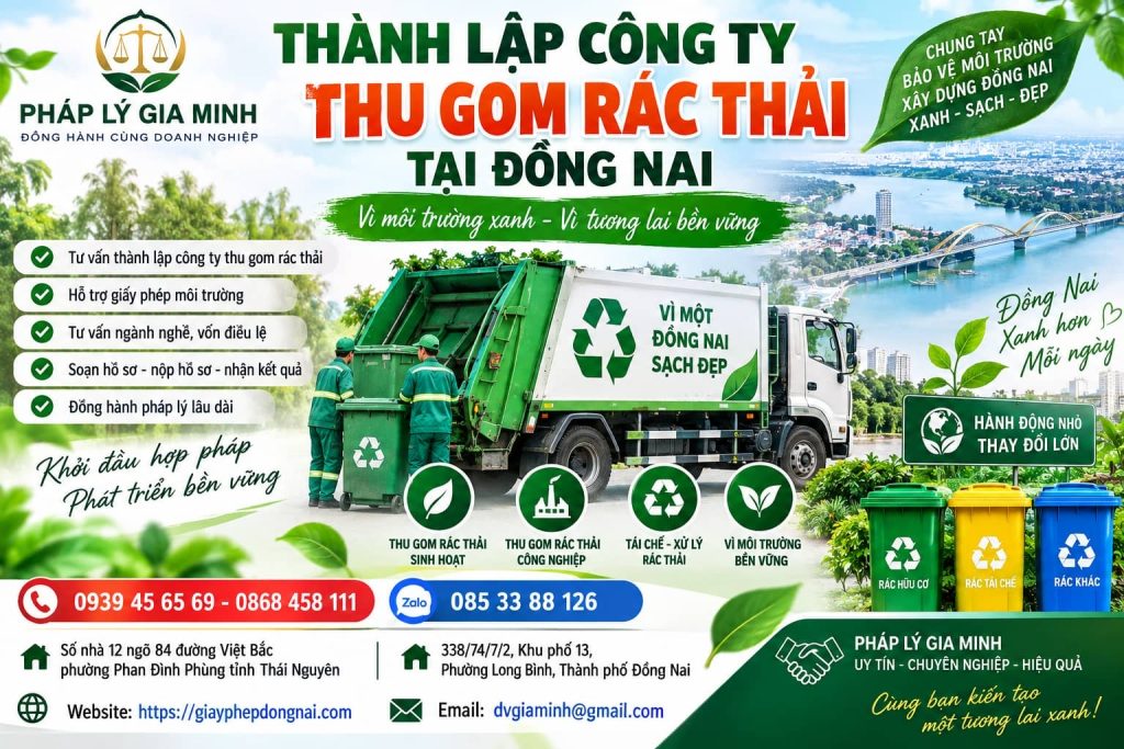 Thành lập công ty thu gom rác thải tại Đồng Nai